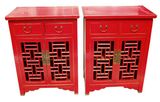 Style Red Lacquer Cabinets