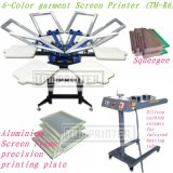 TM-R6 Rotary Clothes 6-Color Manual Screen Printing Machine with Simple Working Table