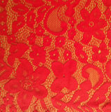 Bright Red Color Lace Dress Fabric for Wedding