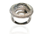 925 Silver Rhinestone Jewellery White CZ Ring (SZR033)
