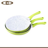 White Ceramic Handle Painting Frying Pan