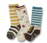 Children Cotton Knee-High Socks Stockings with Anti-Slip (KA007)