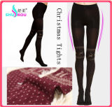 Fashion 120d Velvet Christmas Stockings Leggings Tights Silk Socks Jacquard Pantyhose (SR-1258)