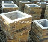 Natural Colorful Slate Decoration Stone Pillar