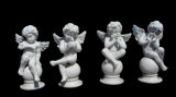 White Marble Angel Sculpture Set (1872)