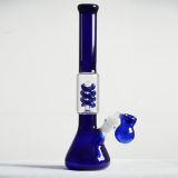 Glass Pipe Glass Smoking Pipe with 1 Helix Perc 12 Inches High (GB-103)