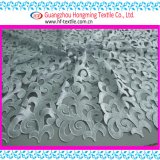 Luxurious Silver Ployester Chemical Lace Embroidery Design
