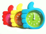 Logo Printed Colorful Silicone Mini Table Alarm Clock with RoHS