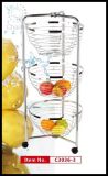 3 Tiers Chrome Steel Fruit Baskets for Kitchenware (C3036-3)