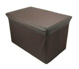 Brown PVC Foldable Storage Bench