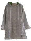 Dots Hooded Reflective PU Hooded Raincoat/Rain Jacket