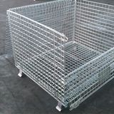 Stackable Collapsible Steel Storage Bins Metal Cage Crate with Wheels