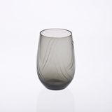 Sgx1007 Grey Engraved Handblown Wine Glass