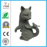 Iron Bird Tease Cat Metal Garden Decoration