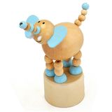 2015 Educational Wood Animal Spring Toy, Wooden Spring Animal Toy for Baby, Pretend Play Wooden Animal Toy Spring Game W06D082