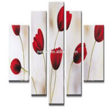 Modern Art Painting Art Red Tulip Reasonable Price and Excellent Quality Modern Group Canvas Oil Painting for Home Decor