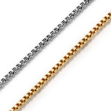 New Two Tone 925 Silver Jewellery Necklace Box Chain