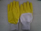 Cotton Jersey Liner with Yellow Latex Coated Gloves (ZC-6)