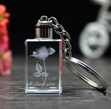 Crystal Glass Key Chain for Christmas Gifts