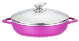 28cm Pink Casserole with Ceramic Coating, Paella Pan