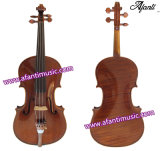 Hand-Made, Natural Solid Wood Violin with Flamed Maple (AVL-015)