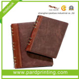 Leather Notebook with Pen Inside Loose Leaf Leather Notebook (QBN-1122)