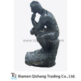 Customize Shanxi Black Granite Thinking Man Sculpture / Figure Sculpture