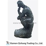 Customize Shanxi Black Granite Thinking Man Sculpture / Figure Sculpture