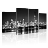 Shanghai Night Scene Canvas Painting for Home Wall