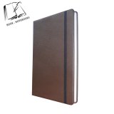 A5 Brown Leather Cover Notebooks Paper with Black Elastic Band