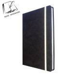 A5 Black Cheap Notebooks Paper with White Elastic Band