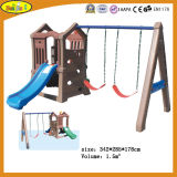 Popular Outdoor Kids Plastic Playground Slide and Swing