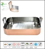 Tri Ply Copper Rectangle Pan Roast Pan