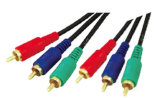 Component Audio/Video Cable (1-VIDEO+2-AUDIO) Moulded 3RCA Plugs to 3 RCA Plugs