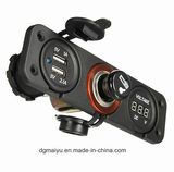 New 12V Car Cigarette Lighter + Dual Socket &USB Adapter Charger & Voltmeter (Maiyu)