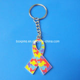 Autism Awareness Metal Key Ring Puzzle Piece Ribbon Key Chain