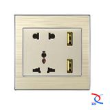 2/3pin 2USB Wall Socket