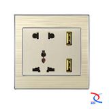 2/3pin 2USB Wall Socket