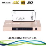 3 Way HDMI Switcher with Ultra HD (UHD) UK and Full HD 1080P Upported