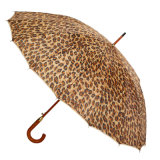 Outside Leopard Printing Straight Umbrella (JS-005)