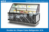 Double Arc Shape Cake Display Refrigerator