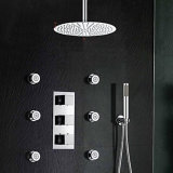 12 Inches Round Ceiling Mount Brass Chrome Shower Set
