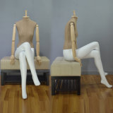 Fabric Wrapped Headless Female Sitting Mannequin for Window Display