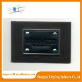 Manufacturer Leather Label with Metal Logo