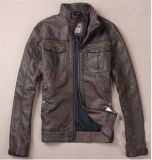 Hot Sale Men's PU Leather Jacket Garment Dye