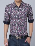 Men's Casual Fashion Half Sleeves Printed Floral Shirt
