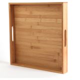 Walmart Bamboo Tea Food Coffee Furit Serving Tray Organizer