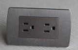 New Design Brushed Stainless Steel Double 16A Wall Socket