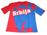 100% Cotton Srbija Football Fun T-Shirt (HT-TS-006)