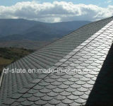 Natural Fish Scale/Half Round Shape Black Roof Slate for Roofing